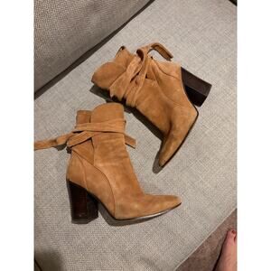 Suede Tie Ankle Boots